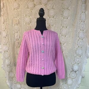 Anthropologie Pink Knit Cardigan